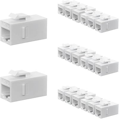 KEYSTONE RJ45 CAT 6 connector, 20 female female connectors, KEYSTONE UTP CAT 6, White connector.. DIAYTAR NIGERIA: Revolutionizing how Nigerians shop with affordable prices and prompt delivery services.