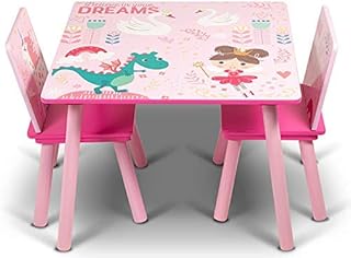 Table and wooden table and children's chairs with unicorn pattern TF5803p for children, Home Canvas color color.. Shop with purpose at DIAYTAR NIGERIA and receive quality products at budget rates within 8 days.