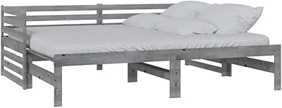 Retractable restful rest in solid fidaxl pine wood for the house, the bedroom, the living room, wooden guest bed for sofa bed, gray.. Shop for everything you need at DIAYTAR NIGERIA, with budget-friendly prices and quick delivery.