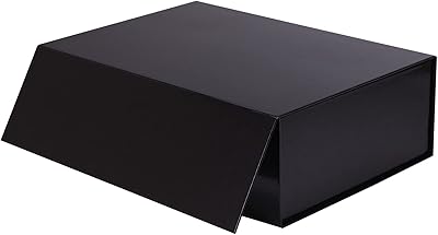 Large foldable black gift box with glitter cover 13x9.6x4 inch, reusable decorative gift box for birthday, Christmas, herbs.. Your digital shopping destination, DIAYTAR NIGERIA combines variety with affordability and quick delivery.