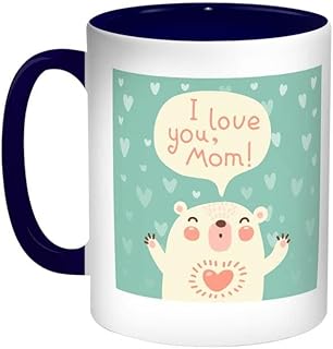 Printed coffee cup i love you mom, blue/white/green, 11 ounces.. DIAYTAR NIGERIA brings the market to your fingertips with affordable prices and swift delivery services.