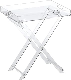 Acrylic acrylic folding tray table Styles - Modern and elegant office - Service table for kitchen and bar - Elegant transparent design.. Shop from anywhere in Nigeria and receive your DIAYTAR purchases at affordable prices within a week.