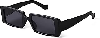 Eatwell fashionable rectangular sunglasses for women, narrow square frame for UV400, black protection.. DIAYTAR NIGERIA transforms online shopping with competitive prices and dependable nationwide delivery.