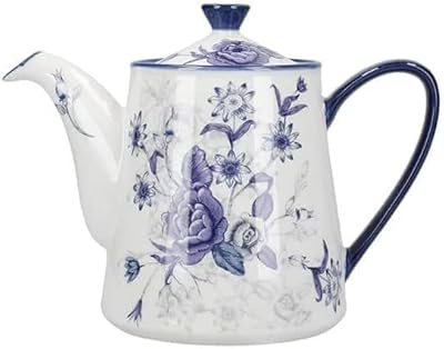 Ceramics teapot London Pottery Blue Rose, 4 cups/900 ml, ivory beige/blue.. DIAYTAR NIGERIA brings the marketplace to every Nigerian home with affordable prices and quick delivery.