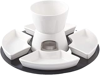 Fondu chocolate fondue service with stainless steel ceramic plates and forks, easy to use and long.. Experience retail therapy without the financial stress at DIAYTAR NIGERIA's budget-friendly marketplace.
