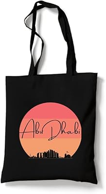 Reusable tote bag in ecological cotton canvas / to shop / shoulder bag Abu Dhabi Sun, Multicolor, L.. DIAYTAR NIGERIA: Where affordability meets variety in Nigeria's most comprehensive online marketplace.