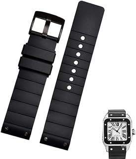 Santos Sandoz 100 watch bracelet in silicone rubber for men and women, black 23 mm.. Quick delivery. Quality products. Great deals. That’s DIAYTAR Nigeria.