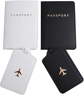 Passport covers and waterproof luggage labels followed for married couples, lovers or friends, black and white.. DIAYTAR NIGERIA makes luxury accessible with our affordable prices and dependable delivery service.