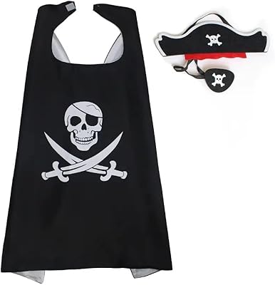 Halloween pirate costume for children, 3-room set with hats off, satin pirate dress and skull-shaped covers, pirate accessories for children's boys.. DIAYTAR NIGERIA connects you with thousands of products at competitive prices, delivered within a week.