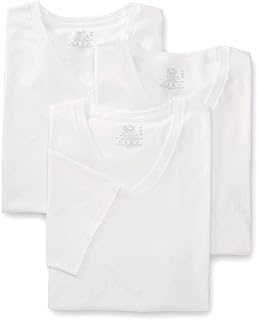 T-shirt Long Fruit of the Loom for Men, White, V-neck, Lot of 3.. DIAYTAR NIGERIA: Bringing quality products to every Nigerian with affordable nationwide delivery.