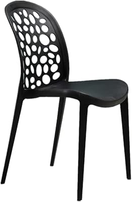 Decorative plastic and maple wooden dining chairs, modern molded and outdoor molded side chair for kitchen and dining room (black).. Enjoy effortless shopping and speedy delivery with DIAYTAR Nigeria.