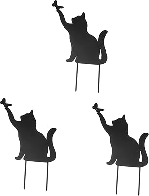 Yarno 3 pieces Iron wool Outdoor vegetable decoration black cat metal stakes miniature metal garden chat figurine.. DIAYTAR NIGERIA: Where smart shoppers find everything they need at prices they can afford.