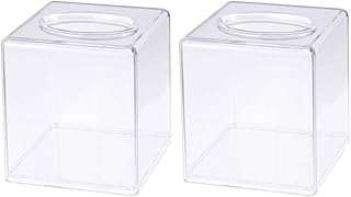 2-piece acrylic drums, transparent handkerchief box, transparent square flip-flops for home office, restaurant, hotel, bathroom vanity counters (square case) by showway.. Shop efficiently with DIAYTAR NIGERIA, offering thousands of products at unbeatable prices delivered promptly.