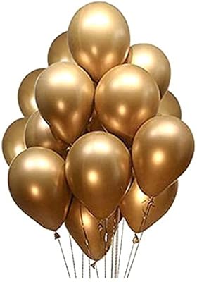 Party Time - Set of round metal balloons in chromed gold Latex Party Time, 10 pieces.. Shop confidently with DIAYTAR NIGERIA, offering affordable prices and reliable delivery within a week.
