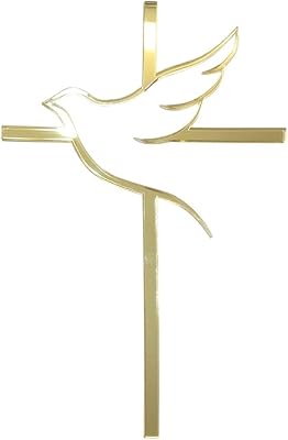 10 pieces of decoration of religious acrylic cake - dove and cross, decoration of the Holy Spirit, confirmation packaging (golden mirror).. Your everyday shopping solution, DIAYTAR NIGERIA offers variety and value delivered within 8 days.