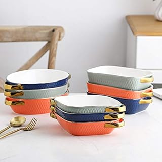 Mi Jia Ruby Green Orange Small rectangular ceramic cooking dishes with handle.. DIAYTAR NIGERIA connects desires with reality through affordable prices and reliable delivery service.