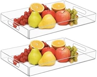 Multipurpose service tray in transparent mamatons, service tray for tea juice, coffee, makeup, organizing tray, set of 2.. Experience DIAYTAR NIGERIA, where extensive product variety meets pocket-friendly prices and reliable delivery.