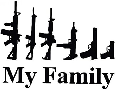 My Family Guns vinyl sticker | Suitcases, trucks and cases for laptops | black | 7 x 5.5 inches | KCD1027.. DIAYTAR NIGERIA delivers value, variety, and convenience with our nationwide 5-8 day shipping.