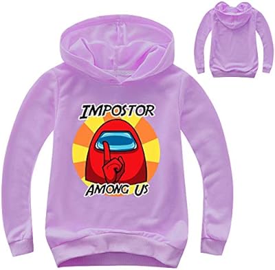 Among us, printed hoodie printed cartoon for children, video games, purple, 160 cm.. Nigeria's favorite online shopping platform, DIAYTAR offers unbeatable prices and delivery within a week.