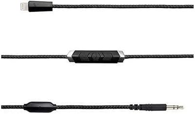Lightning DAC/AMP cable with 3 V- Moda Speakeasy - Black, single size buttons.. DIAYTAR NIGERIA: Where affordability meets variety in Nigeria's most comprehensive online marketplace.