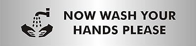 Seco now wash your hands please sign with pictorial sign, 190 mm x 45 mm - 2 mm en acrylique effet aluminium poli.. Shop smart, shop DIAYTAR - Nigeria's most affordable e-commerce platform with nationwide delivery.