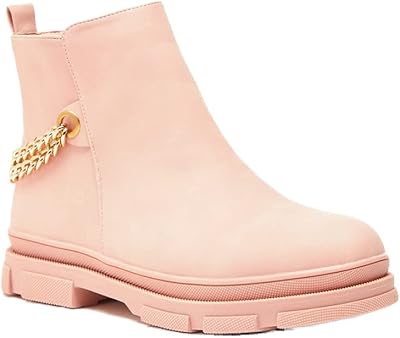 K7304-E1 women's boots decorated with chains with zipper and tightening cord.. DIAYTAR NIGERIA: Where affordability meets variety in Nigeria's most comprehensive online marketplace.