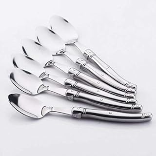 Ymikea soup spoon, 6 pieces at dinner in stainless steel Large soup tablespoons of hollow silver rice with long sleeves.. DIAYTAR NIGERIA transforms online shopping with competitive prices and dependable nationwide delivery.