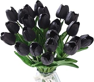 Beauty 20pcs Bouquets Talips of artificial tulips for the house/office/wedding/party/table decoration (black).. Your comprehensive marketplace awaits at DIAYTAR NIGERIA with affordable prices and reliable delivery times.