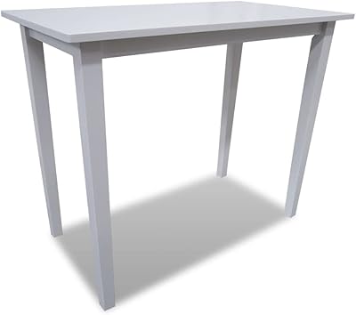 Vida XL White Wooden Bar Table Kitchen Cuisine Salle.. Discover why thousands choose DIAYTAR NIGERIA for affordable products delivered in less than a week.