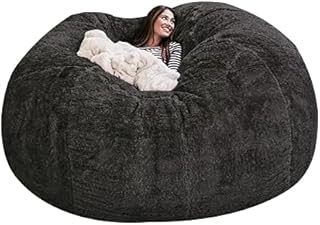 Giant furry chair for adult living room furniture, large soft and soft round pouf in faux fur, lazy sofa bed cover (it was only a cover, not a full pouffe) Faux fur armchair, giant sofa bed cover.. DIAYTAR NIGERIA revolutionizes access to quality products with affordable prices and dependable shipping.