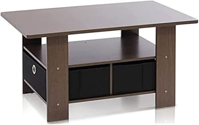 Fronto coffee table with Andre basket drawer, dark/black brown.. DIAYTAR NIGERIA transforms desires into deliveries with our affordable prices and dependable shipping.