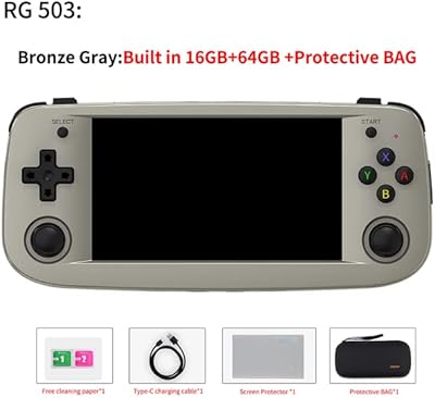 Electronics - New Anberneck RG503 Linux portable game console with 4.95 inch RK3566 OLED screen, 1.8 GHz, supports Bluetooth and Wi -Fi 5G (80G gray case).. DIAYTAR NIGERIA: Connecting Nigerians with affordable products delivered promptly nationwide.