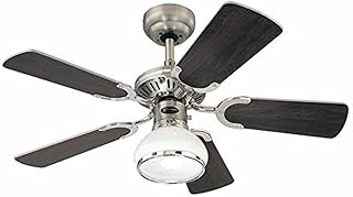 Ceiling fan Westinghouse Princess Radiance II, Metal, E27, 60 Watts, Dark tin finish and chrome with reversible wengé/white blades.. DIAYTAR NIGERIA: Where every purchase is affordable and delivery is always within a week.