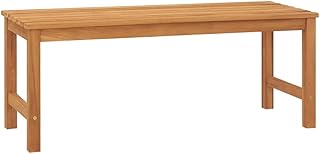 Garden bench in solid teak wood Vedaxl for outdoor furniture, wooden furniture accessories, durable bench 114 cm.. Shop across categories at DIAYTAR NIGERIA with the confidence of affordable prices and delivery within 8 days.