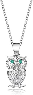 Lemei Women's Sterling 925 Silver Women's Collar with Hibou pendant, necklace with owl pendant for women, girlfriend, gift jewelry, 1, sterling silver, cubic zirconia.. DIAYTAR NIGERIA: Bridging the gap between consumers and quality products with affordable nationwide shipping.