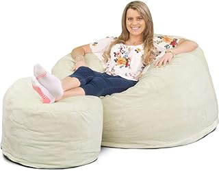 Ultimate pear armchair with footrests in several sizes and colors: oversized furniture filled with foam-machine washable covers, double seams, durable interior lining. (4000, ivory fur).. DIAYTAR NIGERIA delivers satisfaction with every purchase through our affordable and reliable service.
