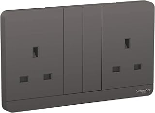 Schneider Electric 3p double switch with shutter with shutter e83t25_dg_g12 (13a, 250v, dark gray).. DIAYTAR NIGERIA brings the joy of affordable shopping to your fingertips with delivery in less than 8 days.