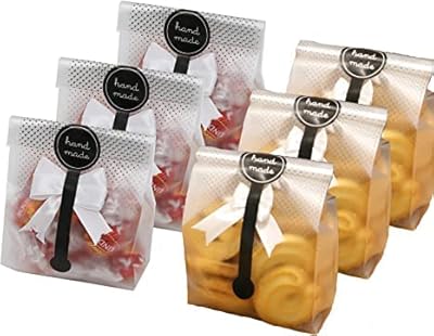 Bags with transparent plastic cookies for mini bread, bundt cake, hot cocoa with labels (100 pieces, canned black).. DIAYTAR Nigeria offers the perfect blend of affordability and efficiency. Shop now and get your products delivered between 5 and 8 days nationwide.