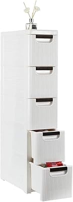 Lyndis slit cabinet, small bathroom cabinet, narrow bathroom organizer, kitchen corner cabinet, white (5 layers).. Affordable luxury and fast service — only on DIAYTAR Nigeria.
