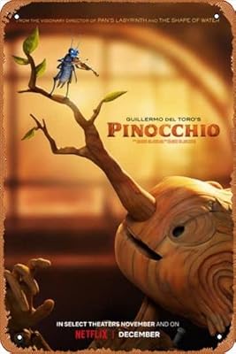 Pinocchio de Guillermo del Toro (2022) film poster 8 x 12 inches - Vintage metal panel for the house, bar, pub, garage, decoration gifts.. Experience budget-friendly shopping at DIAYTAR NIGERIA, Nigeria's premier online marketplace with quick delivery.