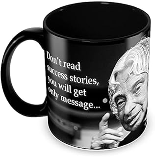 Tulip Abdul Kalam printed ceramic cup for tea and coffee from good thought (350 ml).. DIAYTAR NIGERIA connects you with what you need at prices you'll love, delivered within 8 days.