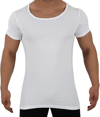 Dice Comfortable White T-shirt 100 % Egyptian cotton for men-Body jersey with half-long for men, white.. With DIAYTAR Nigeria, your wishlist becomes reality, fast.