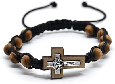 Wooden Christian bracelet for men and women, 5.8 g, 18-28 cm adjustable - with velvet pocket.. No more overpriced stores — DIAYTAR Nigeria brings the best to your door.