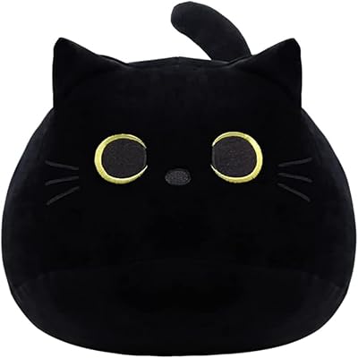 Baby chat -shaped plush pillow, Sweet chat toy pillow, Sweet children's plush pillow, Sofa decorative pillow (black (40 cm)).. You shop, we deliver — quick and easy with DIAYTAR Nigeria.