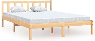 Bed frame in solid pine wood vedexcel, bedroom furniture accessories, modern wooden box spring for adults and children 150 x 200 cm 5 feet King size.. Your ideal shopping partner, DIAYTAR NIGERIA offers extensive variety with reliable nationwide shipping.