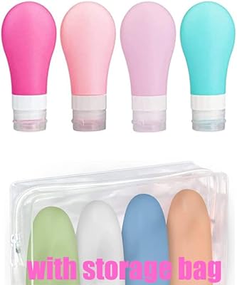 Package of 4 90 ml travel bottles, anti-leaky compressible silicone tubes, travel size toilet containers, rechargeable travel accessories approved by the TSA for shampoo liquids (38 ml, red + pink + purple + blue).. Experience the power of choice with DIAYTAR NIGERIA's vast catalog and affordable 5-8 day delivery.