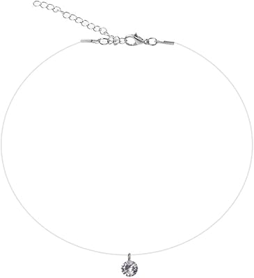 Cubic zircony pendant necklace in women's zirconia, transparent fishing line necklace.. The best online shopping experience in Nigeria — DIAYTAR delivers it all.