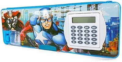 Taufa villa Magnetic pencil box with calculator for boys and girls for the school, birthday gift, multipurm printed cartoon printed for children (blue), multicolored, messenger bags.. DIAYTAR NIGERIA makes online shopping accessible with our budget-friendly prices and reliable shipping.