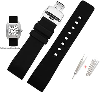 Watch accessories - Watch Bracelet For Cartier Sandoz Santos 100 W20073X8 W20106X8 W2020008 Silicone rubber bracelet Men Women Black Bracelet 20 23 25 mm.. Shop smart, shop DIAYTAR - Nigeria's most affordable e-commerce platform with nationwide delivery.