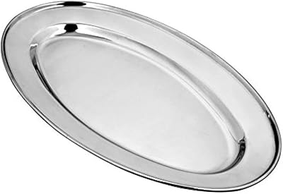 Kozma oval plate in stainless steel - 55 cm | Service plate | Meat plate | Oval tray | Rice plate, cutting plate.. Affordable luxury and fast service — only on DIAYTAR Nigeria.